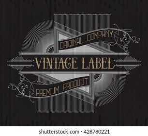 Vintage typographic label premium - vector