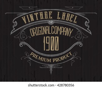 Vintage typographic label premium - vector