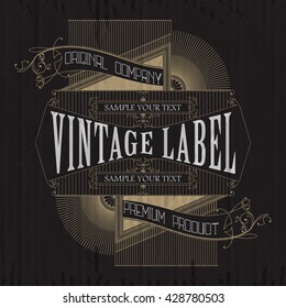 Vintage typographic label premium - vector