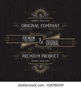 Vintage typographic label premium - vector