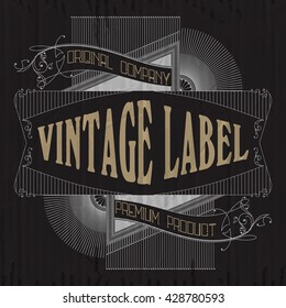 Vintage typographic label premium - vector