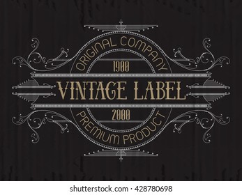 Vintage typographic label premium - vector