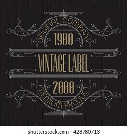 Vintage typographic label premium - vector