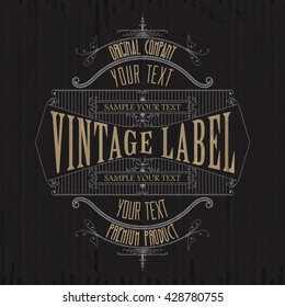 Vintage typographic label premium - vector