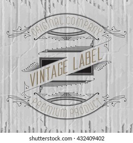 Vintage typographic label premium - vector
