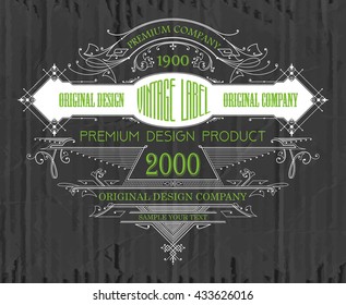 Vintage typographic label premium - vector