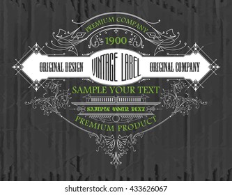 Vintage typographic label premium - vector