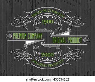 Vintage typographic label premium - vector