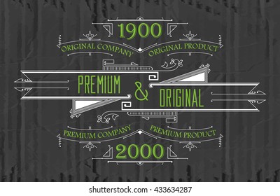 Vintage typographic label premium - vector