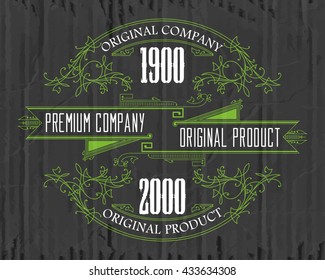 Vintage typographic label premium - vector