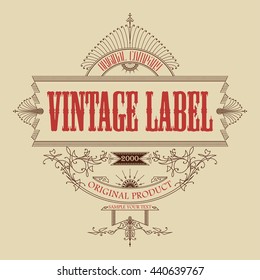 Vintage typographic label premium - vector