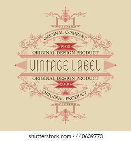 Vintage typographic label premium - vector