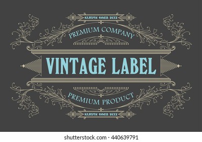 Vintage typographic label premium - vector