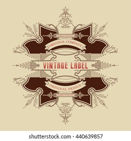 Vintage typographic label premium - vector