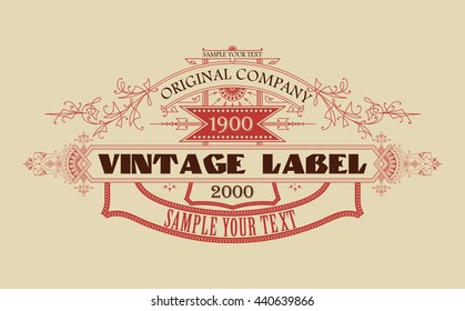 Vintage typographic label premium - vector