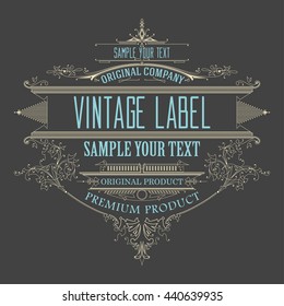 Vintage typographic label premium - vector