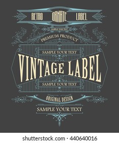 Vintage typographic label premium - vector