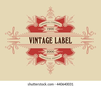 Vintage typographic label premium - vector