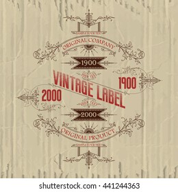 Vintage typographic label premium - vector