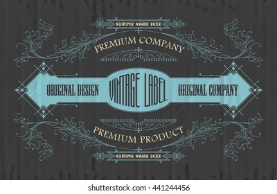 Vintage typographic label premium - vector