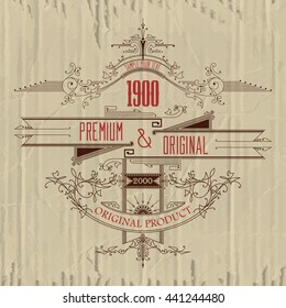 Vintage typographic label premium - vector