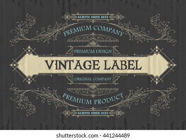 Vintage typographic label premium - vector