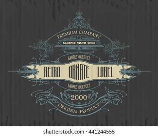 Vintage typographic label premium - vector