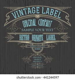 Vintage typographic label premium - vector