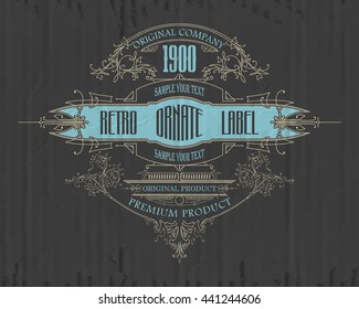 Vintage typographic label premium - vector