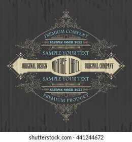 Vintage typographic label premium - vector