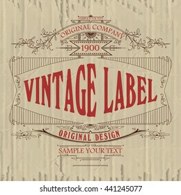 Vintage typographic label premium - vector