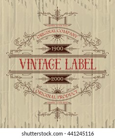 Vintage typographic label premium - vector