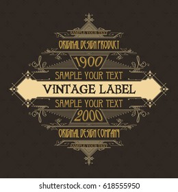 Vintage typographic label premium - vector