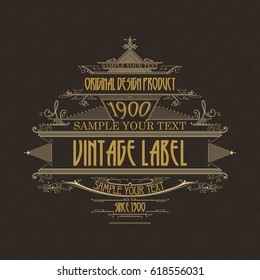 Vintage typographic label premium - vector