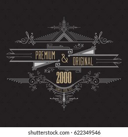 Vintage typographic label premium - vector
