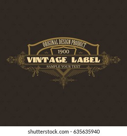 Vintage typographic label premium - vector