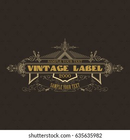 Vintage typographic label premium - vector