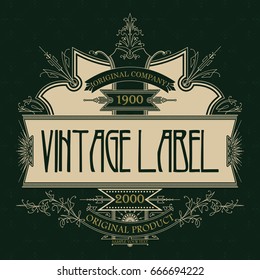 Vintage typographic label premium - vector