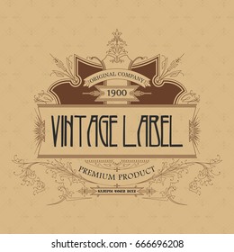Vintage typographic label premium - vector