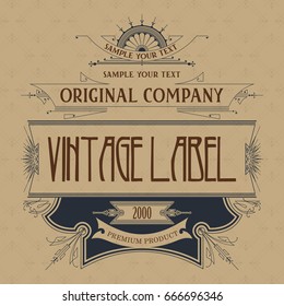 Vintage typographic label premium - vector