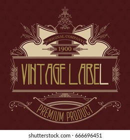 Vintage typographic label premium - vector