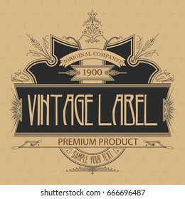 Vintage typographic label premium - vector
