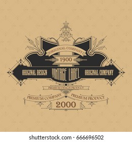 Vintage typographic label premium - vector