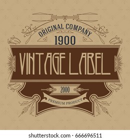 Vintage typographic label premium - vector