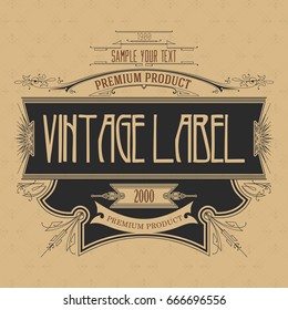 Vintage typographic label premium - vector