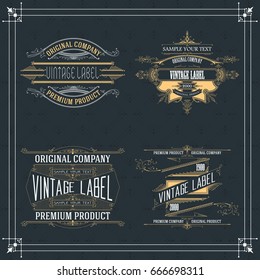Vintage typographic label premium - vector