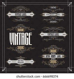 Vintage typographic label premium - vector