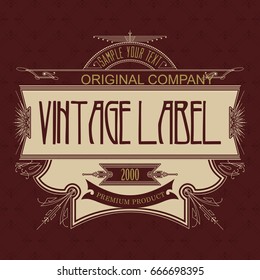 Vintage typographic label premium - vector