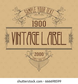 Vintage typographic label premium - vector