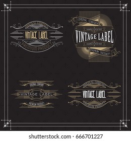 Vintage typographic label premium - vector
